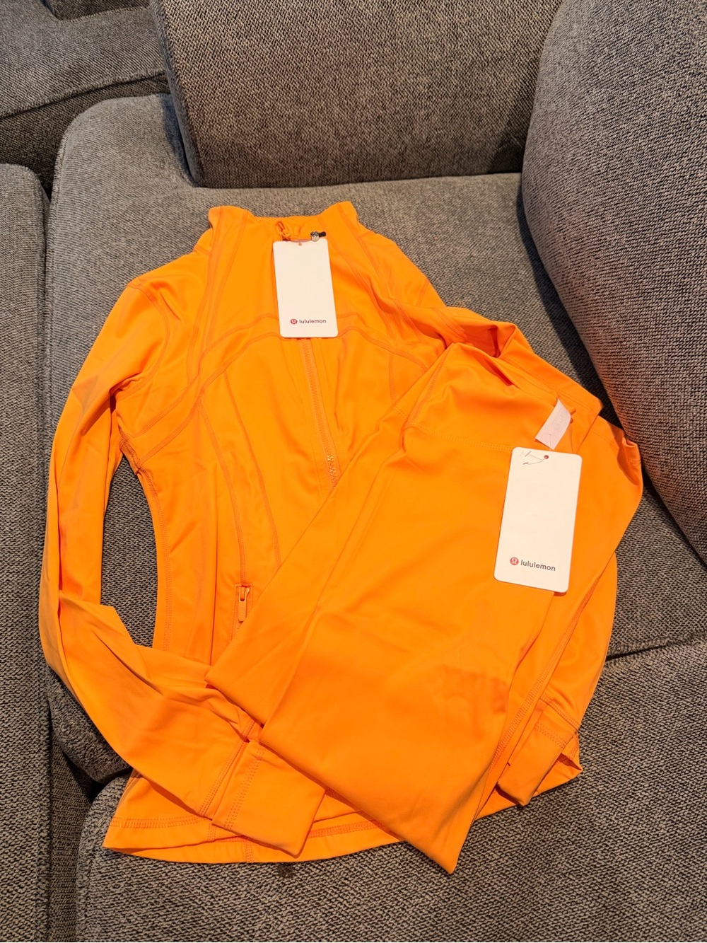 lululemon athletica Bright Orange Athletic Zip Jacket